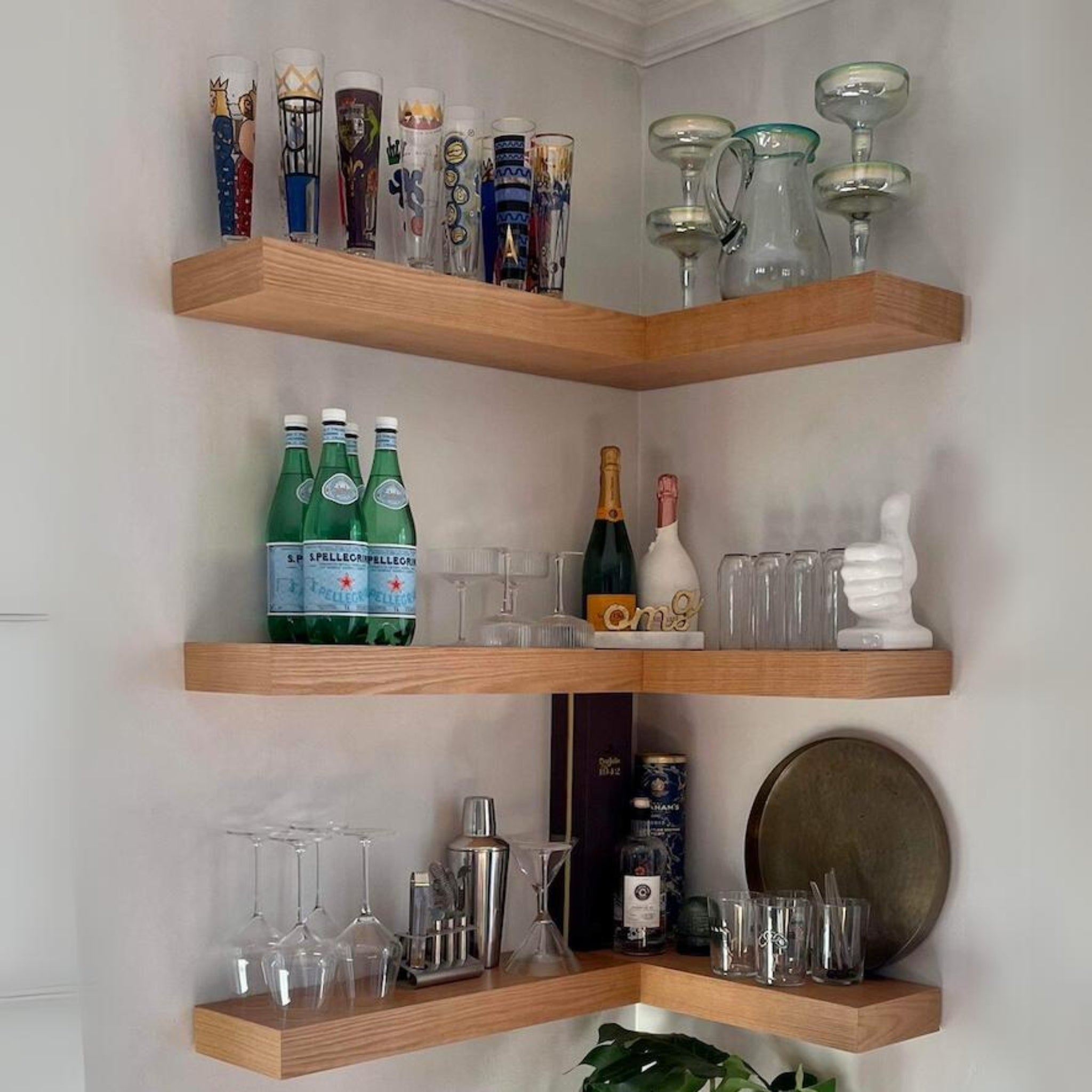 Red Oak Floating Shelves